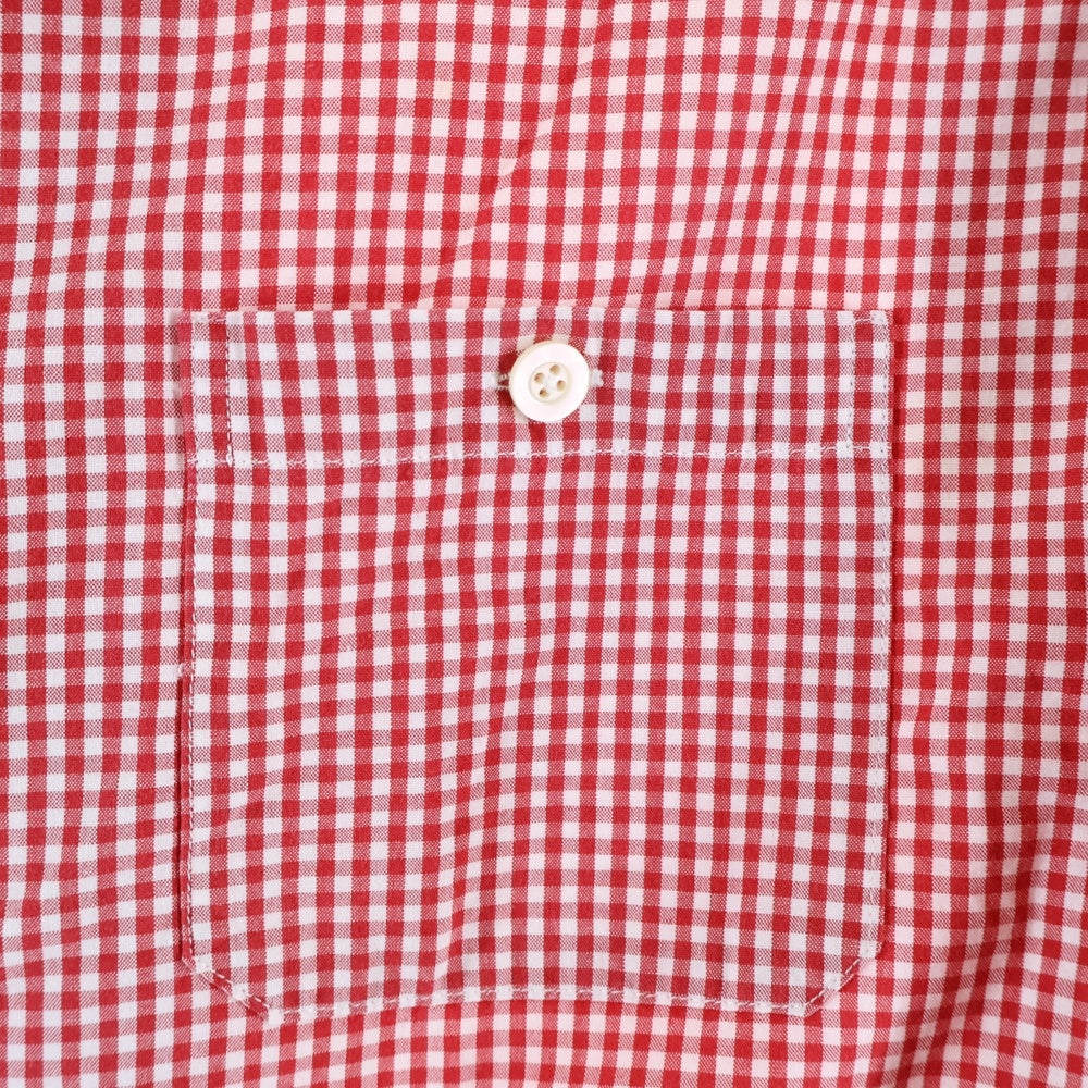 TENDERLOIN(テンダーロイン) ブロックチェック柄 長袖ボタンシャツ レッド/ホワイト