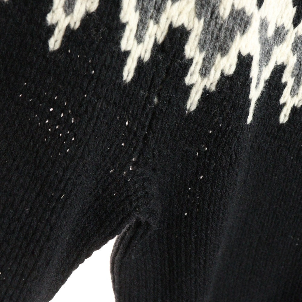 WACKO MARIA(ワコマリア) 16AW NORDIC SWEATER ノルディック柄 クルーネック ウールニットセーター ブラック 16FW-WMK-KN12