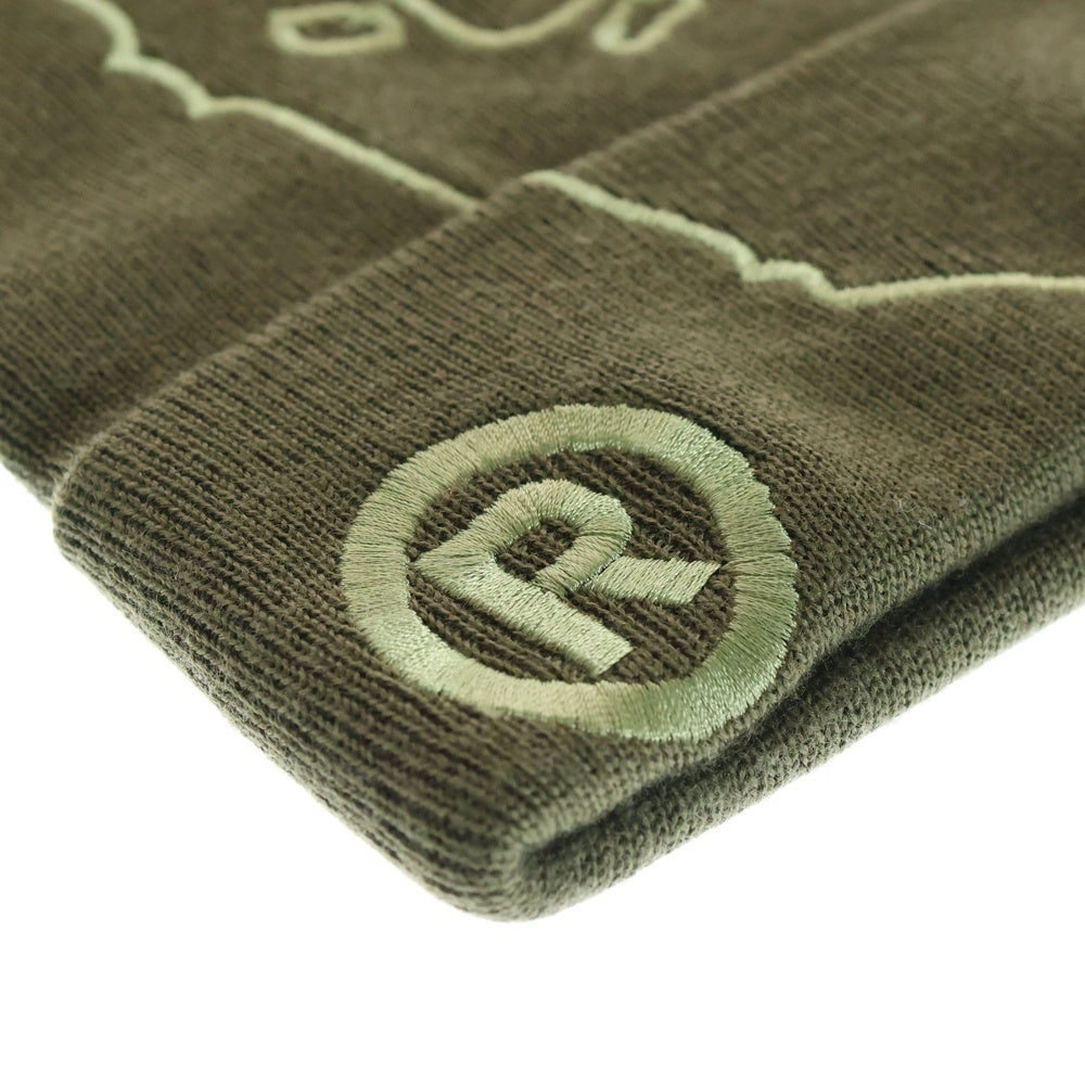 A BATHING APE(アベイシングエイプ) ヘットロゴエンブロイダリー ニットキャップ ビーニー カーキ