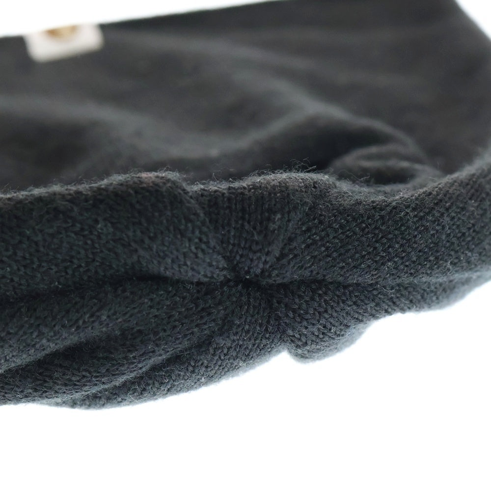 A BATHING APE(アベイシングエイプ) サンダーロゴ ニットキャップ ビーニー ブラック/ホワイト