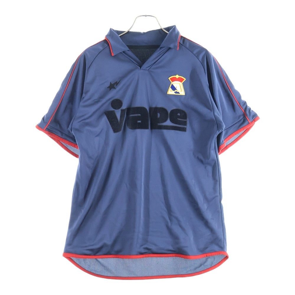 A BATHING APE(アベイシングエイプ) ロゴプリント スターエンブロイダリー メッシュ リバーシブル 半袖フットボールゲームTシャツ カットソー ブラック/ネイビー