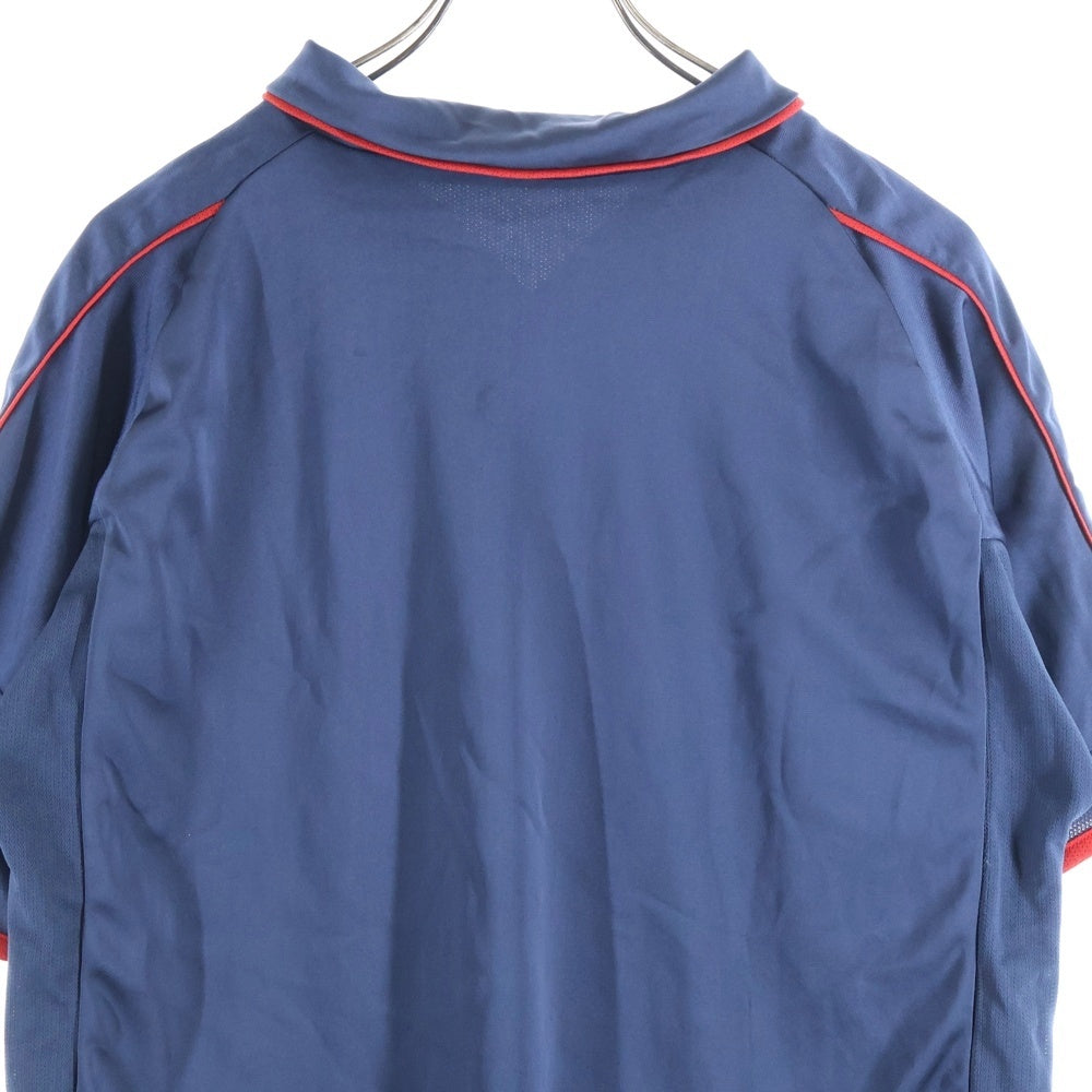 A BATHING APE(アベイシングエイプ) ロゴプリント スターエンブロイダリー メッシュ リバーシブル 半袖フットボールゲームTシャツ カットソー ブラック/ネイビー