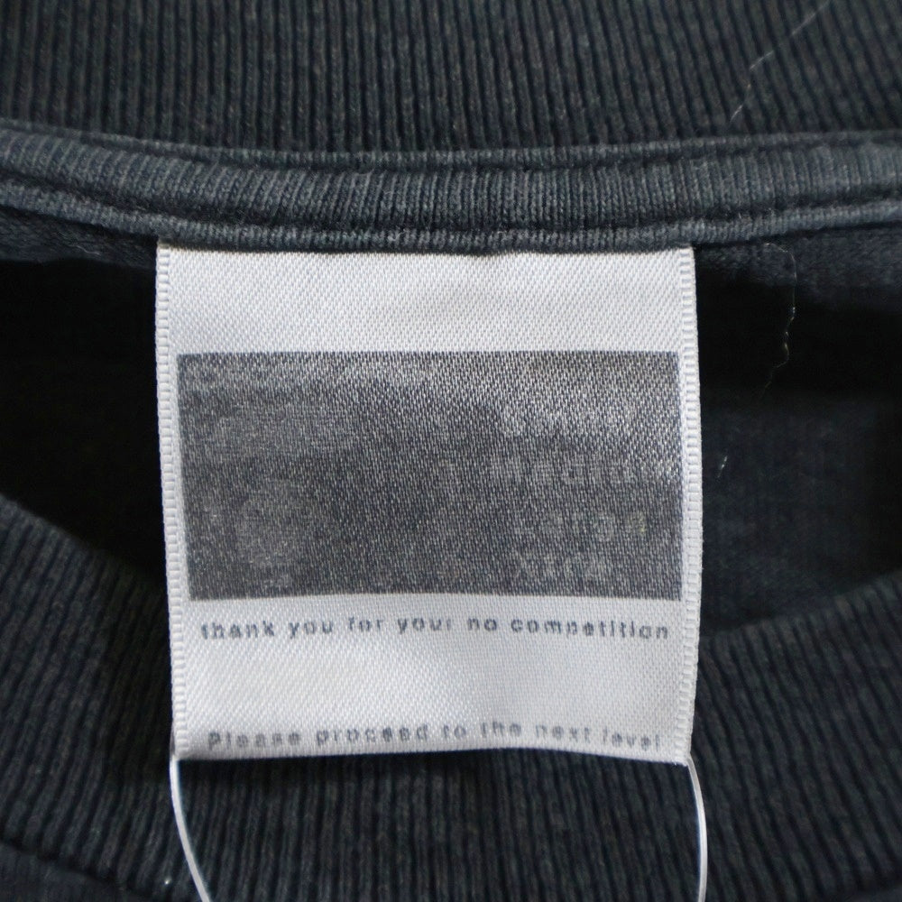 A BATHING APE(アベイシングエイプ) センター ロゴプリント クルーネック 長袖ロングスリーブTシャツ カットソー ブラック/オレンジ