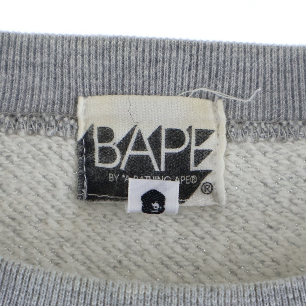 A BATHING APE(アベイシングエイプ) SHARK SWAROVSKI CREWNECK シャーク スワロフスキー クルーネック 長袖 ロングスリーブスウェット グレー