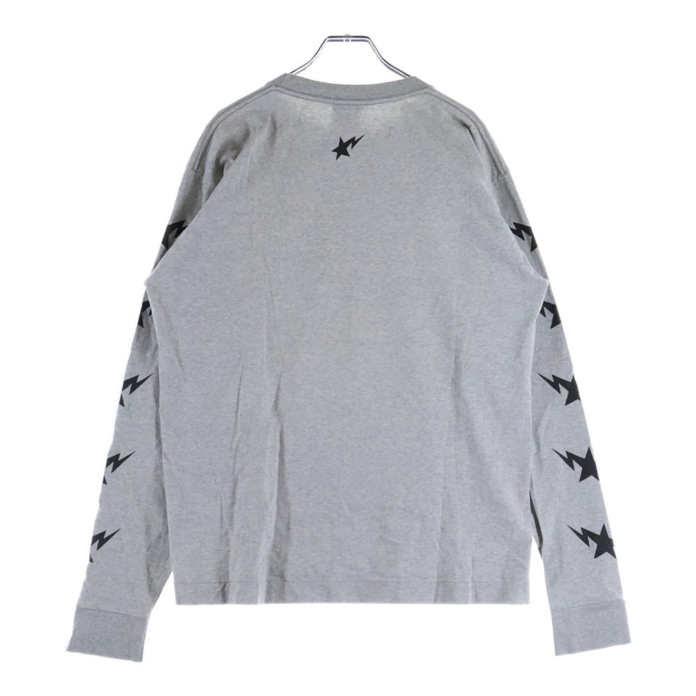 A BATHING APE(アベイシングエイプ) スターロゴプリント ロングスリーブ 長袖Tシャツ カットソー グレー