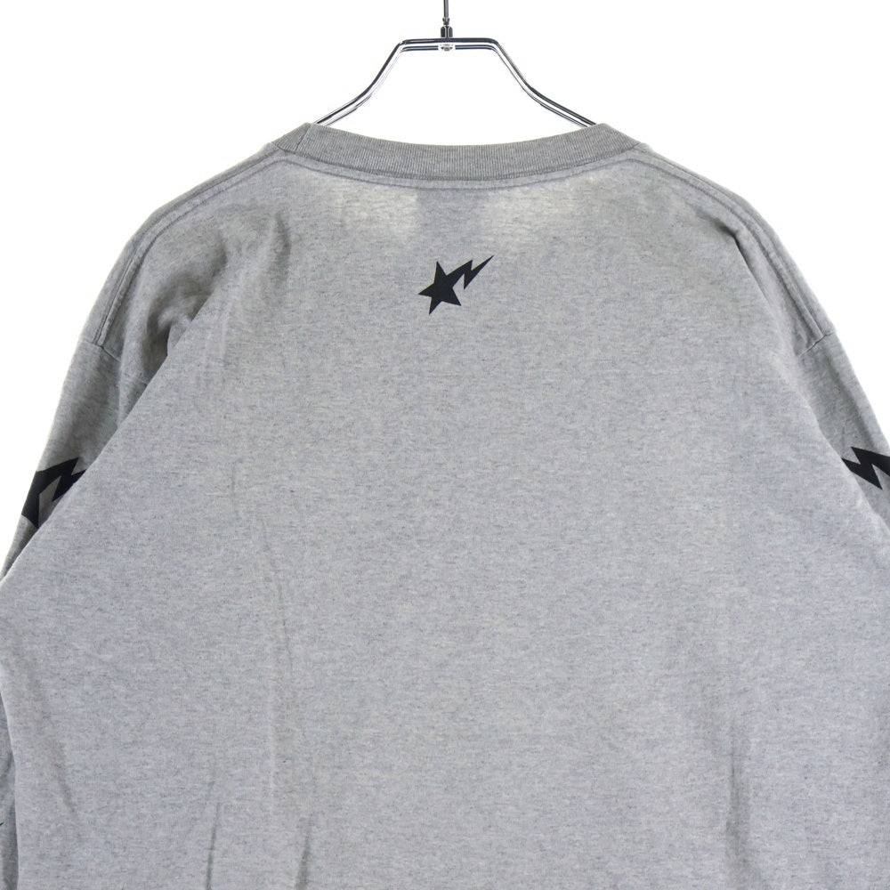 A BATHING APE(アベイシングエイプ) スターロゴプリント ロングスリーブ 長袖Tシャツ カットソー グレー
