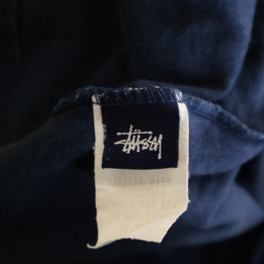 STUSSY(ステューシー) 90s サークルロゴプリント ロングスリーブ 長袖Tシャツ カットソー ネイビー