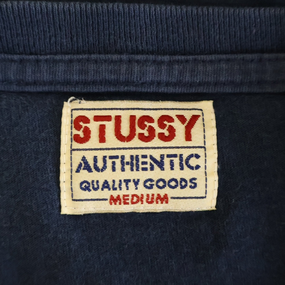 STUSSY(ステューシー) 90s サークルロゴプリント ロングスリーブ 長袖Tシャツ カットソー ネイビー