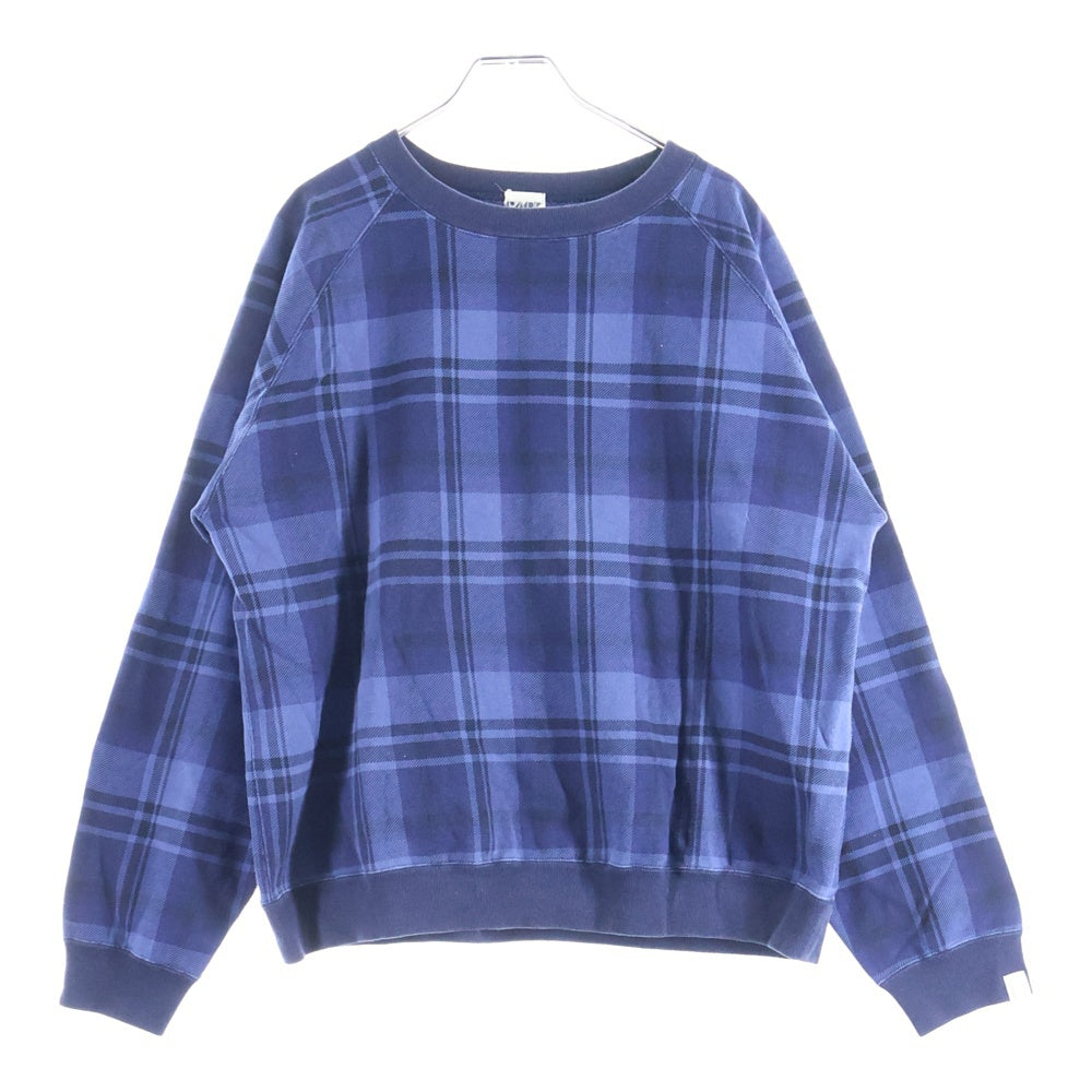 A BATHING APE(アベイシングエイプ) チェックデザイン クルーネック リブスウェット ブルー