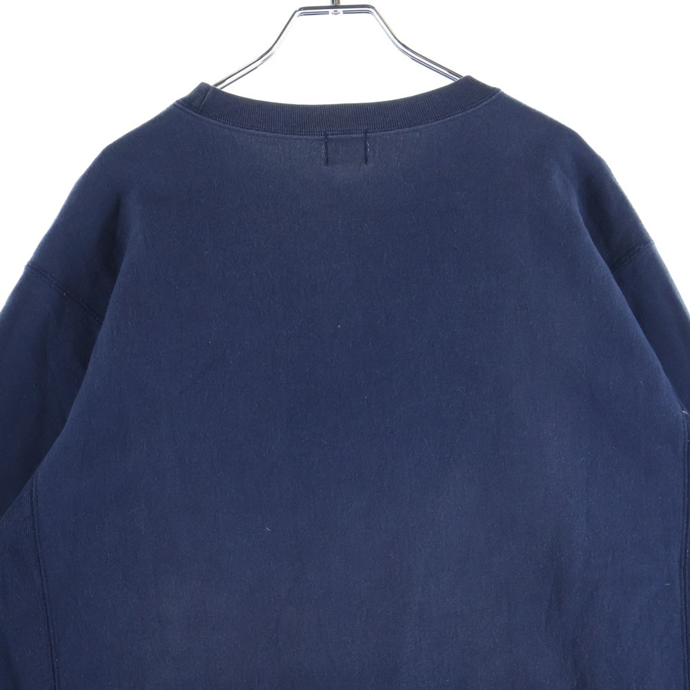 A BATHING APE(アベイシングエイプ) 猿顔ロゴプリント クルーネック リブスウェット ネイビー