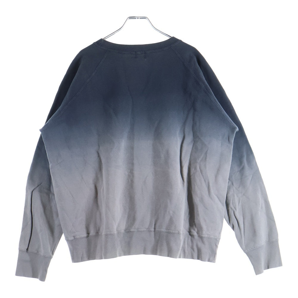 A BATHING APE(アベイシングエイプ) BAPE STA ベイプスター ロゴ グラデーション クルーネック リブスウェット ネイビー/グレー