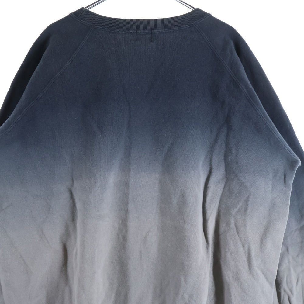 A BATHING APE(アベイシングエイプ) BAPE STA ベイプスター ロゴ グラデーション クルーネック リブスウェット ネイビー/グレー