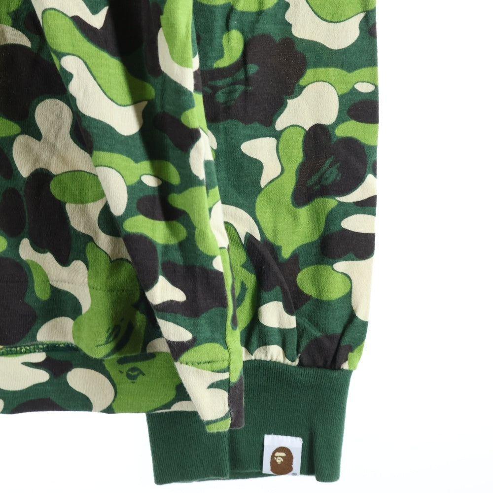 A BATHING APE(アベイシングエイプ) BAPE LOGO ABC CAMO SWAROVSKI ベイプロゴ スワロフスキー カモ柄 ロングスリーブ 長袖Tシャツ カットソー グリーン