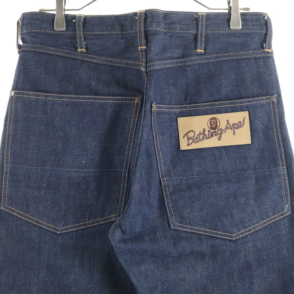 A BATHING APE(アベイシングエイプ) フロントスタープリント ジップフライ デニムパンツ インディゴ