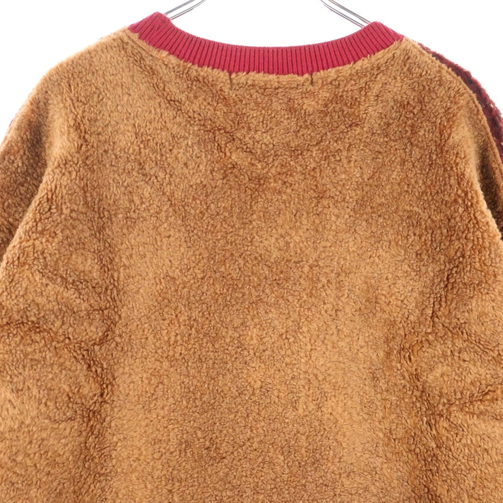 TOGA VIRILIS(トーガ ビリリース) 19AW ウールボア切替 2トーン クルーネックニットセーター レッド/オレンジ TV92-JL344