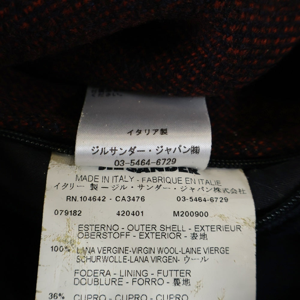 JIL SANDER(ジルサンダー) 比翼ボタン ショートウールコート レッド 420401 M20090082