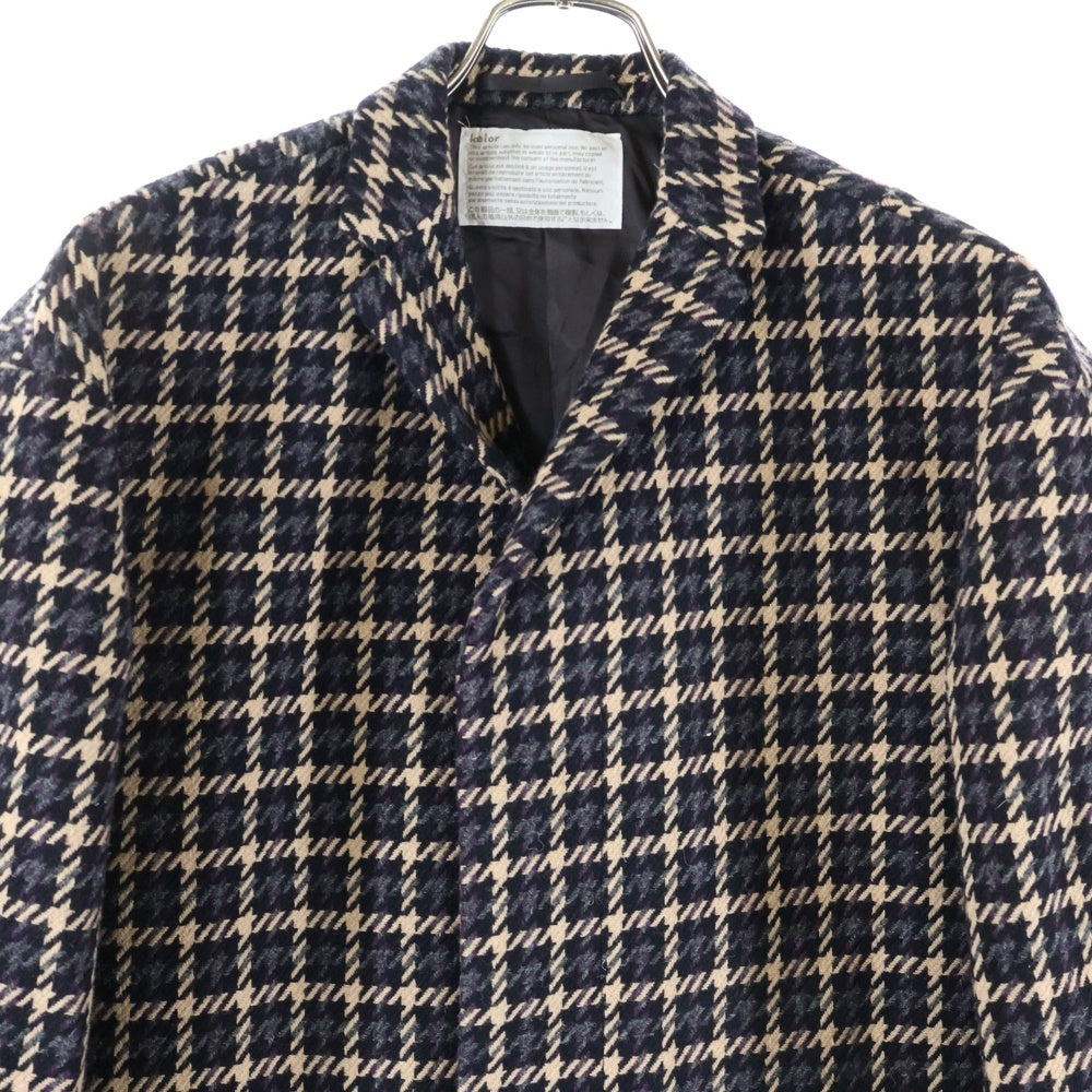 kolor(カラー) 20AW ビッグガンクラブボンディングウールコート ベージュ/ブラック 20WCM-C02102