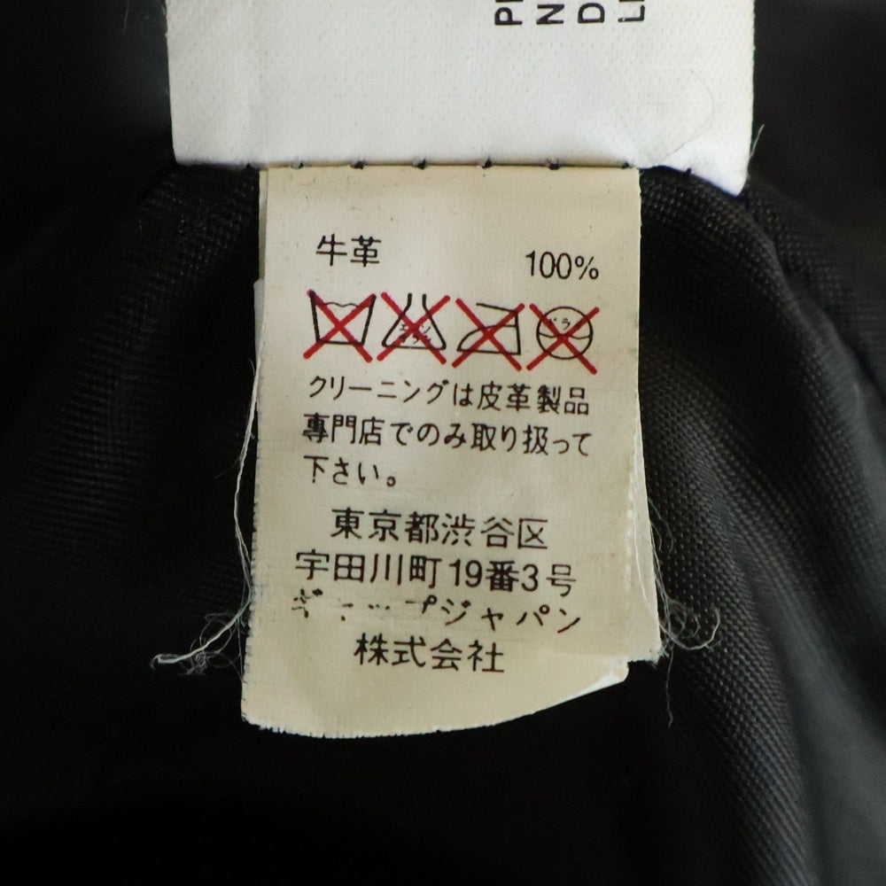 GAP(ギャップ) 90S VINTAGE ヴィンテージ ジップアップ カウレザージャケット ブラック