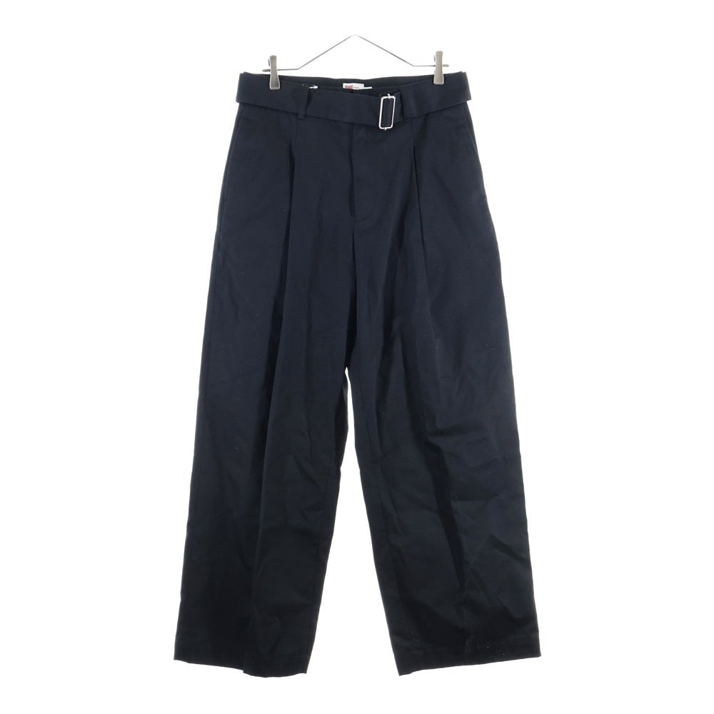 Traditional Weatherwear(トラディショナル ウェザーウェア) 21AW UNIONSLACK 103 ユニオンスラックス103 ベルト付 ワイドタックパンツ ブラック G212CIFPT0200CV