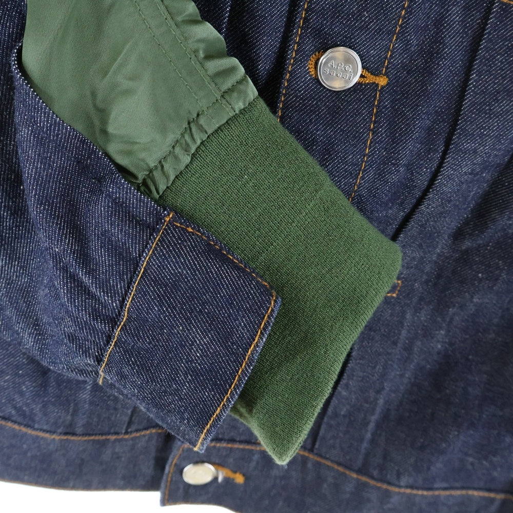 Sacai(サカイ) ×A.P.C. EIMI DENIM JACKET エイミーデニムジャケット インディゴ/カーキ 21E2-PAADX-M02660