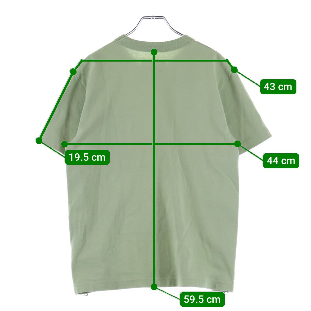 Sacai(サカイ) 24SS ×CARHARTT カーハート 胸ロゴデザイン クルーネック カットソー 半袖Tシャツ グリーン 24-0725S