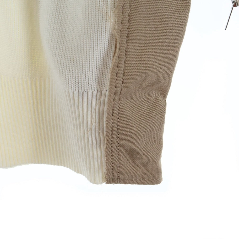 Sacai(サカイ) 18SS 変形ドッキング サイドジップ モックネック 七分袖 ニット セーター レディース ホワイト 18-03642