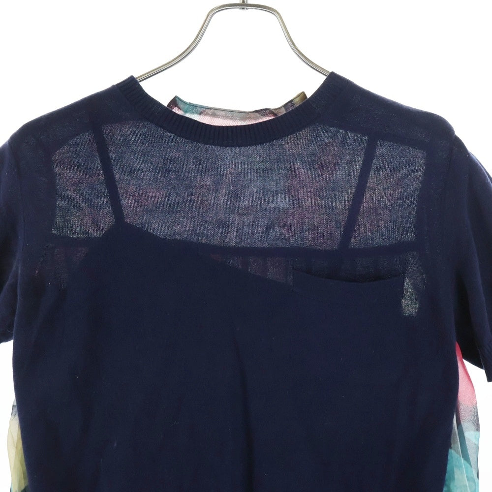 Sacai(サカイ) 18SS フローラル柄デザイン レース切り替え クルー