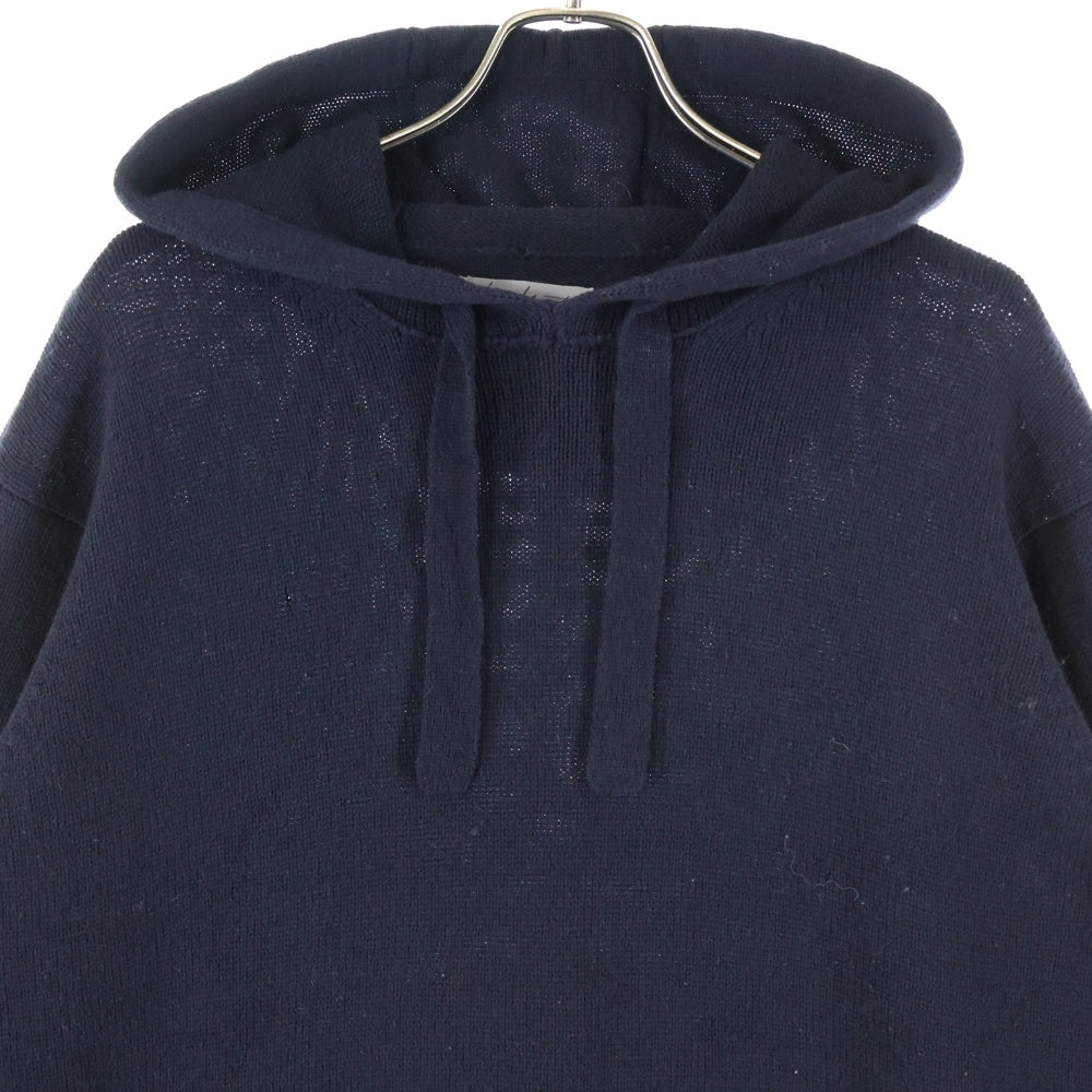 Yohji Yamamoto POUR HOMME(ヨウジヤマモト プールオム) SAMPLE ロングプルオーバーニットパーカー フーディー ブラック