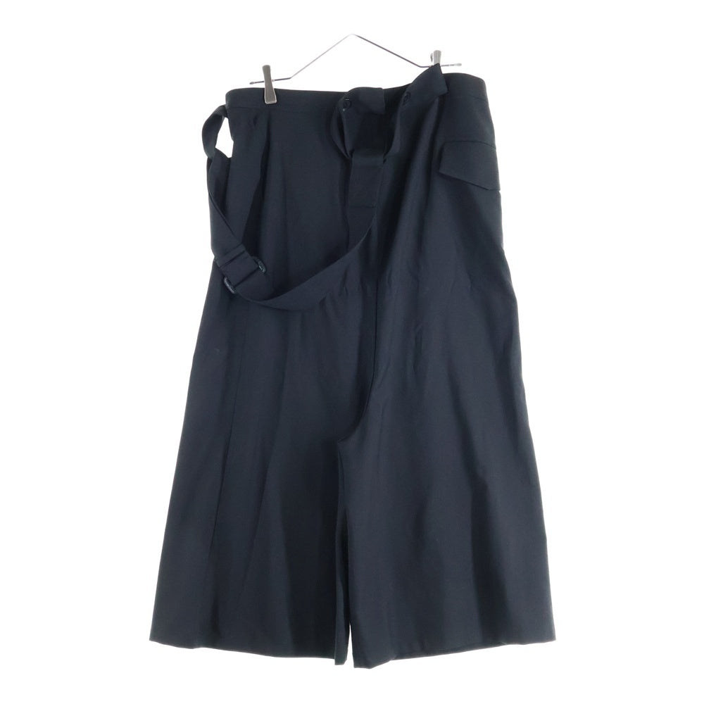 Ground Y(グラウンドワイ) SAMPLE SHOULDER HIGH ASYNMETRY PANTS ショルダーストラップ付 アシンメトリー ワイドパンツ ブラック GT-P04-100