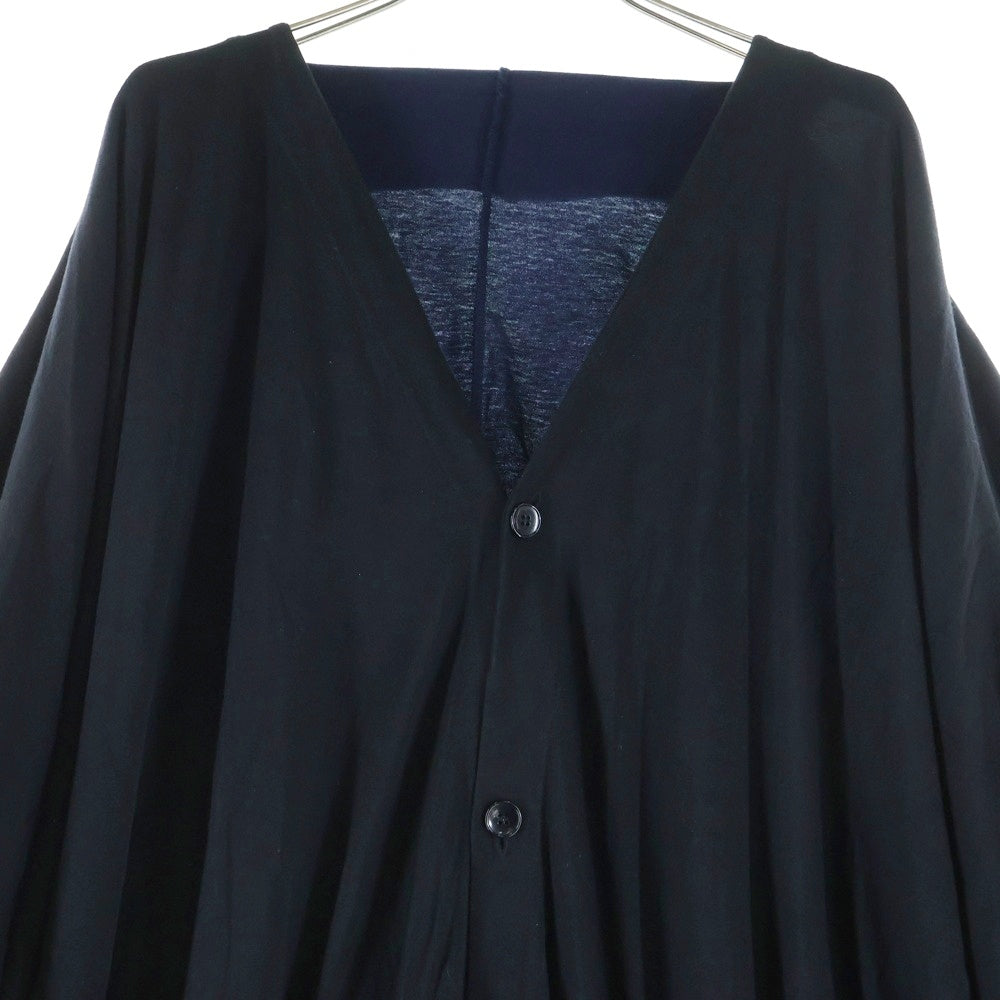 Ground Y(グラウンドワイ) SAMPLE コットン天竺 GYロングコットンカーディガン ブラック/ネイビー GZ-T16-809