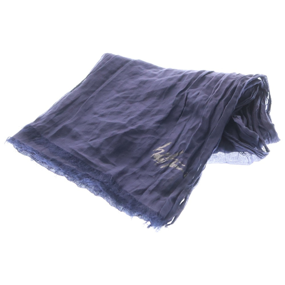 Yohji Yamamoto POUR HOMME(ヨウジヤマモト プールオム) SAMPLE シルク混 大判ストール ネイビー HO-L07-436