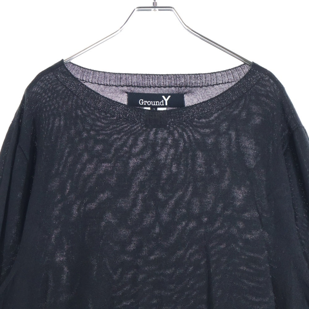 Ground Y(グラウンドワイ) SAMPLE オフセットスリット ロングニットセーター ブラック