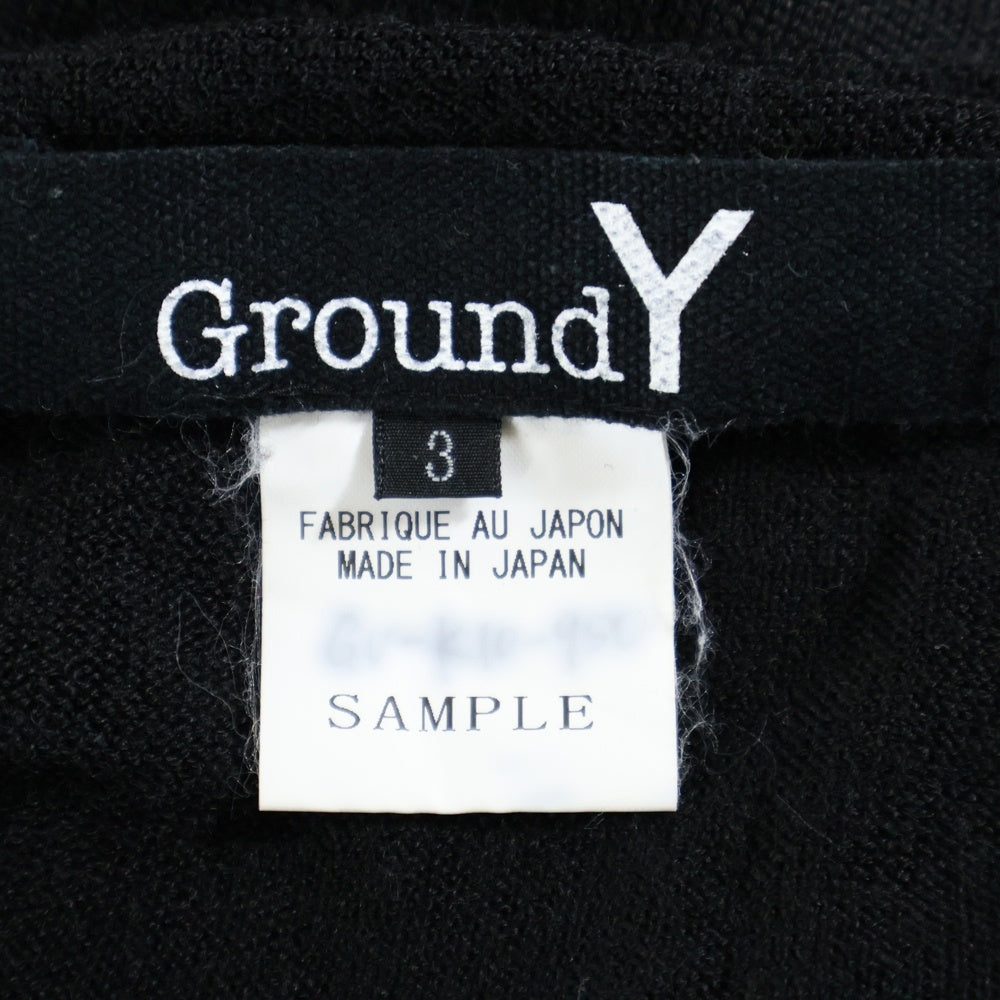 Ground Y(グラウンドワイ) SAMPLE オフセットスリット ロングニットセーター ブラック
