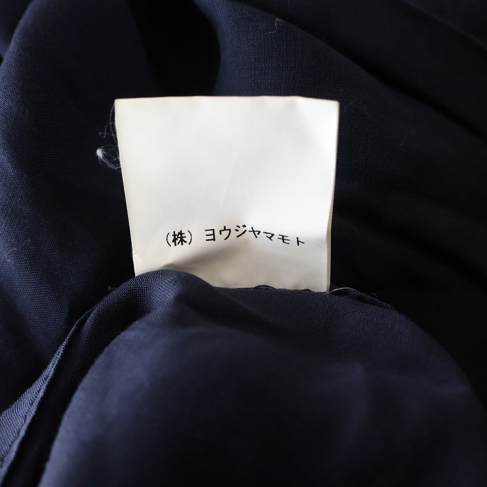 Ground Y(グラウンドワイ) SAMPLE アシンメトリーカットオフ加工 長袖シャツ ネイビー GD- B01-205