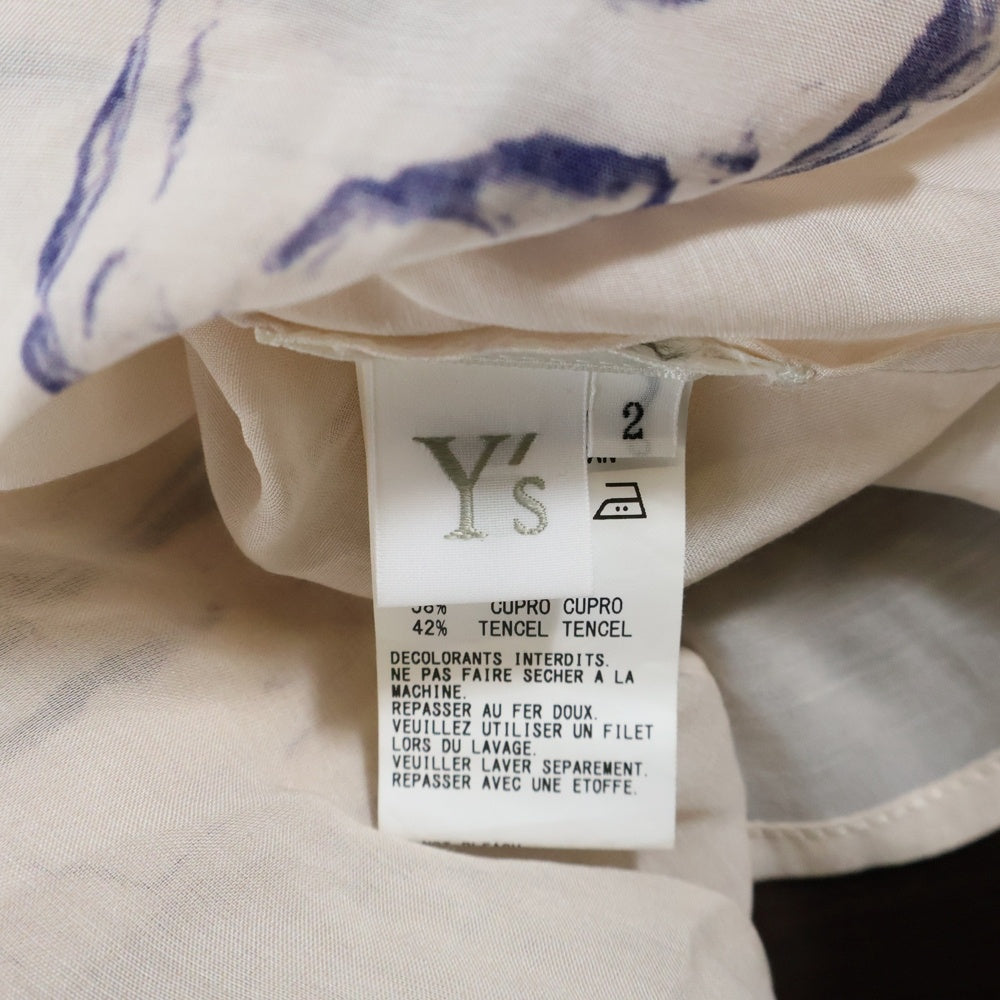 Y's(ワイズ) マーブル総柄 ノースリーブロングカットソー トップス レディース アイボリー YN-B09-212