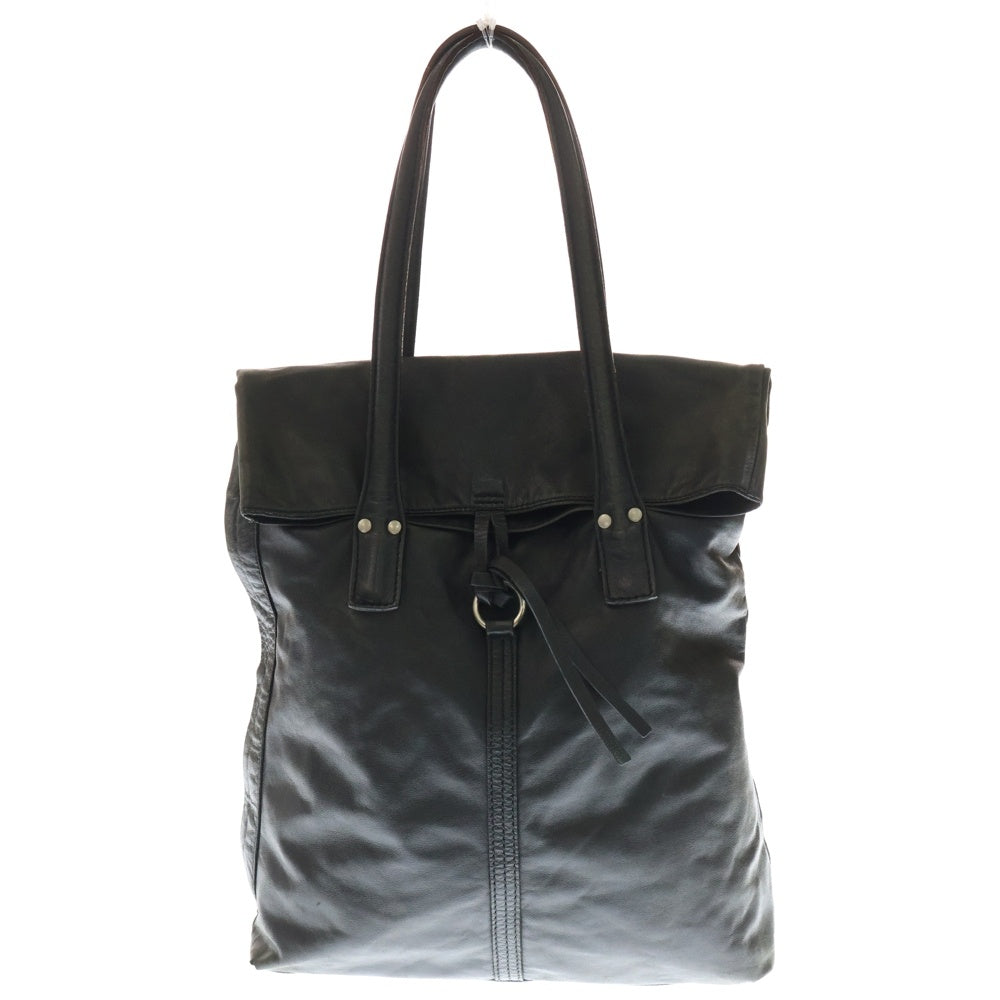 Yohji Yamamoto POUR HOMME(ヨウジヤマモト プールオム) SAMPLE サイドジップ レザートート ハンドバッグ ブラック