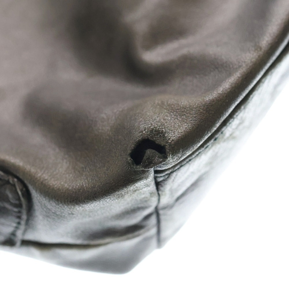 Yohji Yamamoto POUR HOMME(ヨウジヤマモト プールオム) SAMPLE サイドジップ レザートート ハンドバッグ ブラック