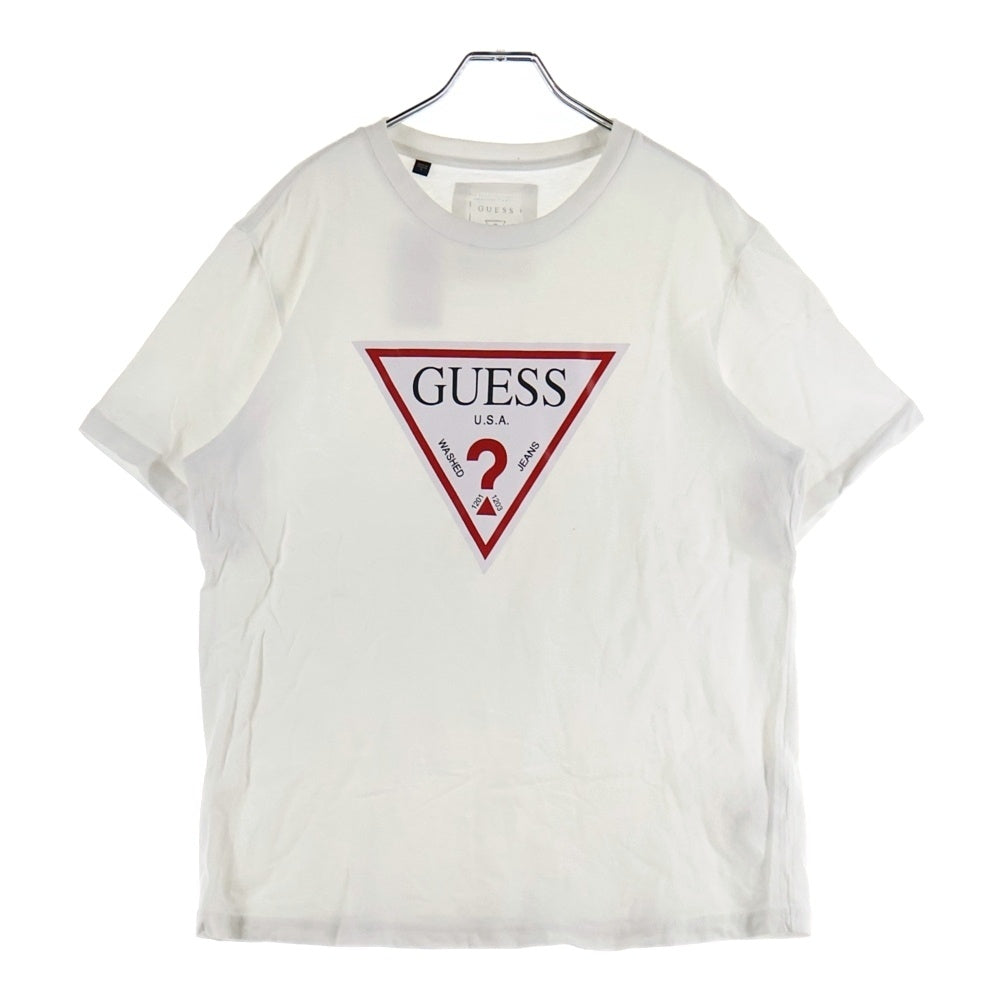 GUESS(ゲス) OVER SIZE TRIANGLE LOGO TEE オーバーサイズ トライアングルロゴ 半袖Tシャツ カットソー ホワイト MH2K7420
