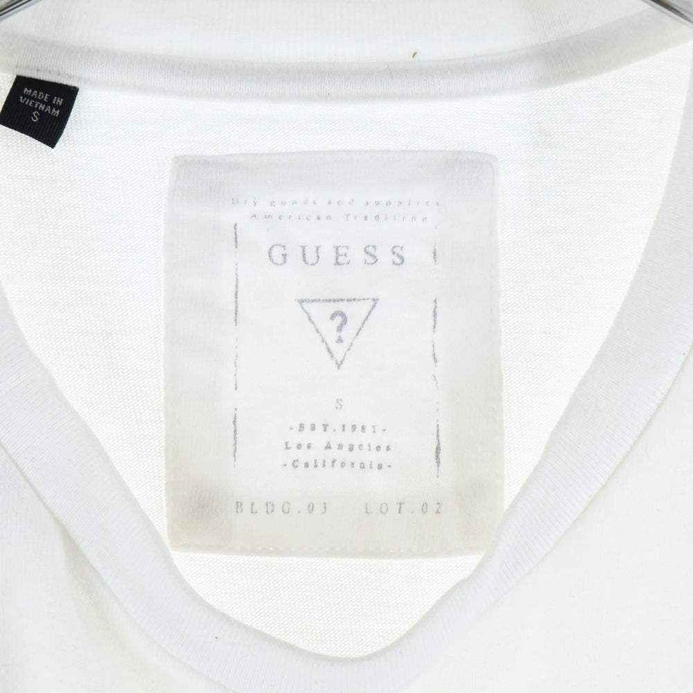 GUESS(ゲス) OVER SIZE TRIANGLE LOGO TEE オーバーサイズ トライアングルロゴ 半袖Tシャツ カットソー ホワイト MH2K7420