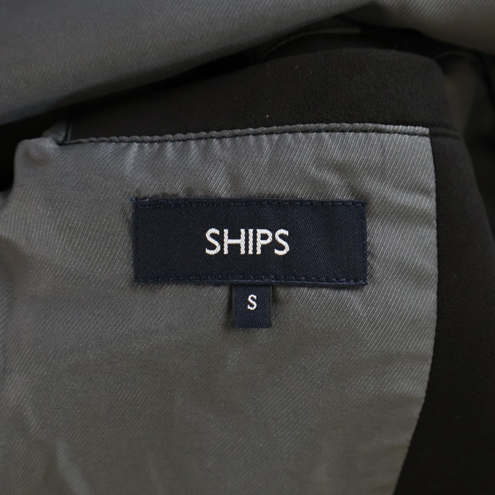 SHIPS(シップス) マシュマロスエード ライダース ジップアップジャケット ブラック 114-04-0134