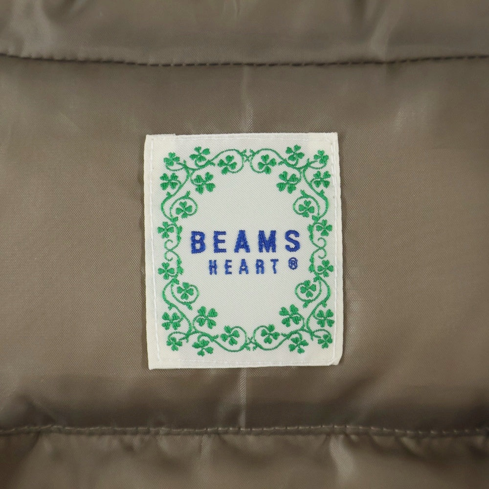 BEAMS HEART(ビームス ハート) ジップアップ フーデットダウンベスト ベージュ レディース 43-06-0030-441