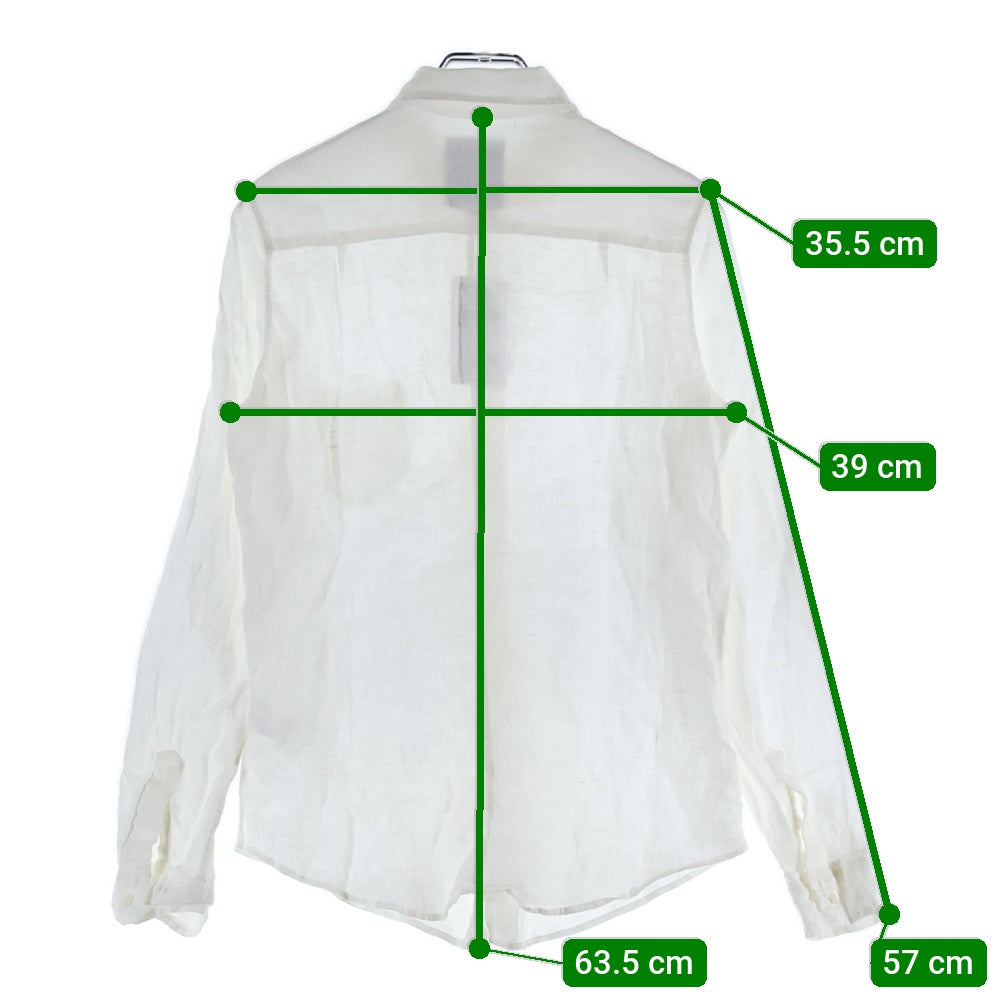 B:MING LIFE STORE by BEAMS(ビーミングライフストアバイビームス) 19SS ハードマンズ ボタンダウン リネン ロングスリーブ 長袖シャツ レディース ホワイト 93-11-0055-803