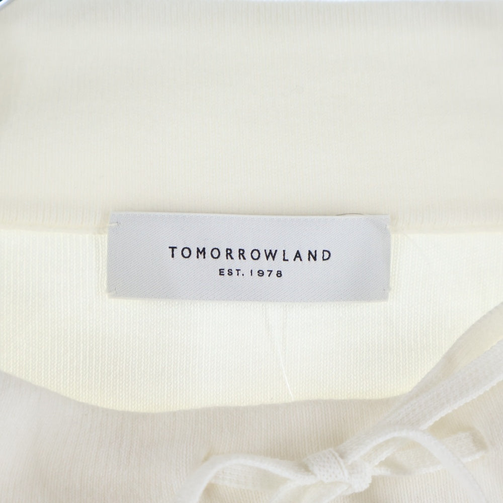 TOMORROWLAND(トゥモローランド) コットンスムース ボートネックプルオーバー クルーネック ロングスリーブ 長袖スウェット レディース ホワイト 11-02-02-02102