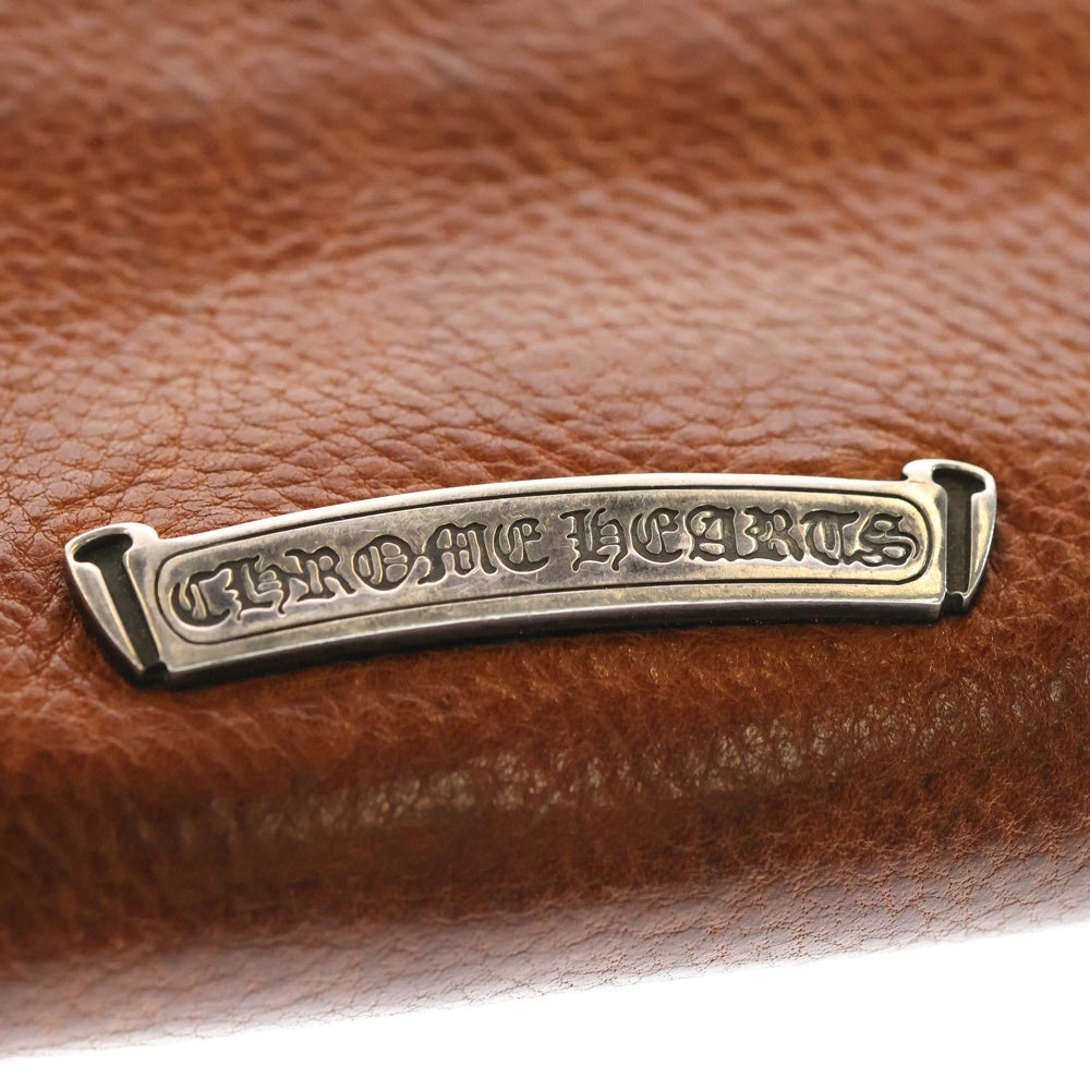 CHROME HEARTS(クロムハーツ) REC F ZIP PLANE プレーン ラウンドジップレザーウォレット 財布 ブラウン BCA370