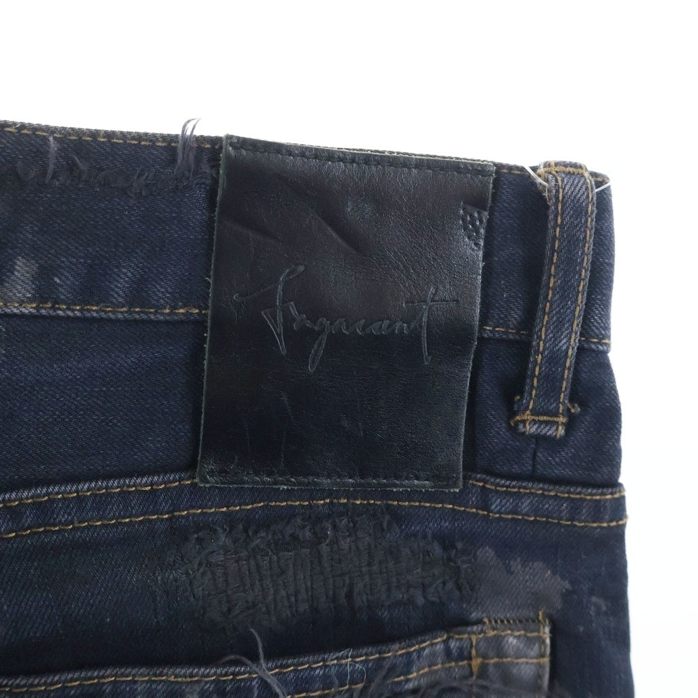 FAGASSENT(ファガッセン) クラッシュ ダメージ加工 スキニーデニム パンツ ブラック