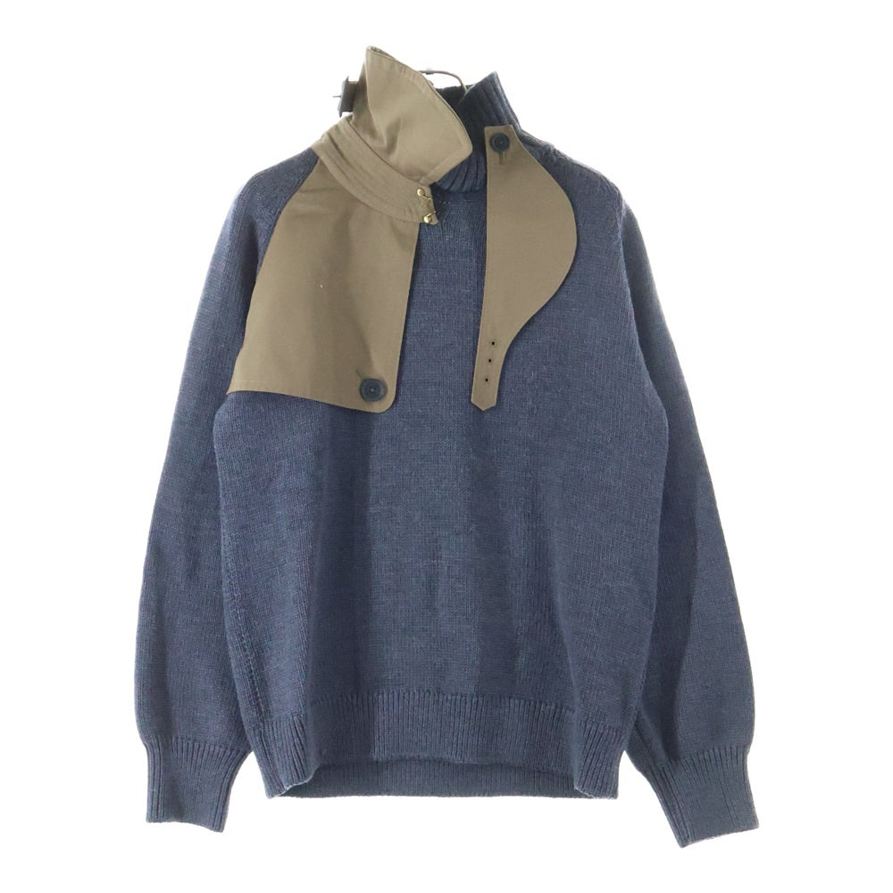 kolor(カラー) 21AW DOCKING KNIT ドッキングデザイン ウールニット セーター グレー 21WCM‐N01301