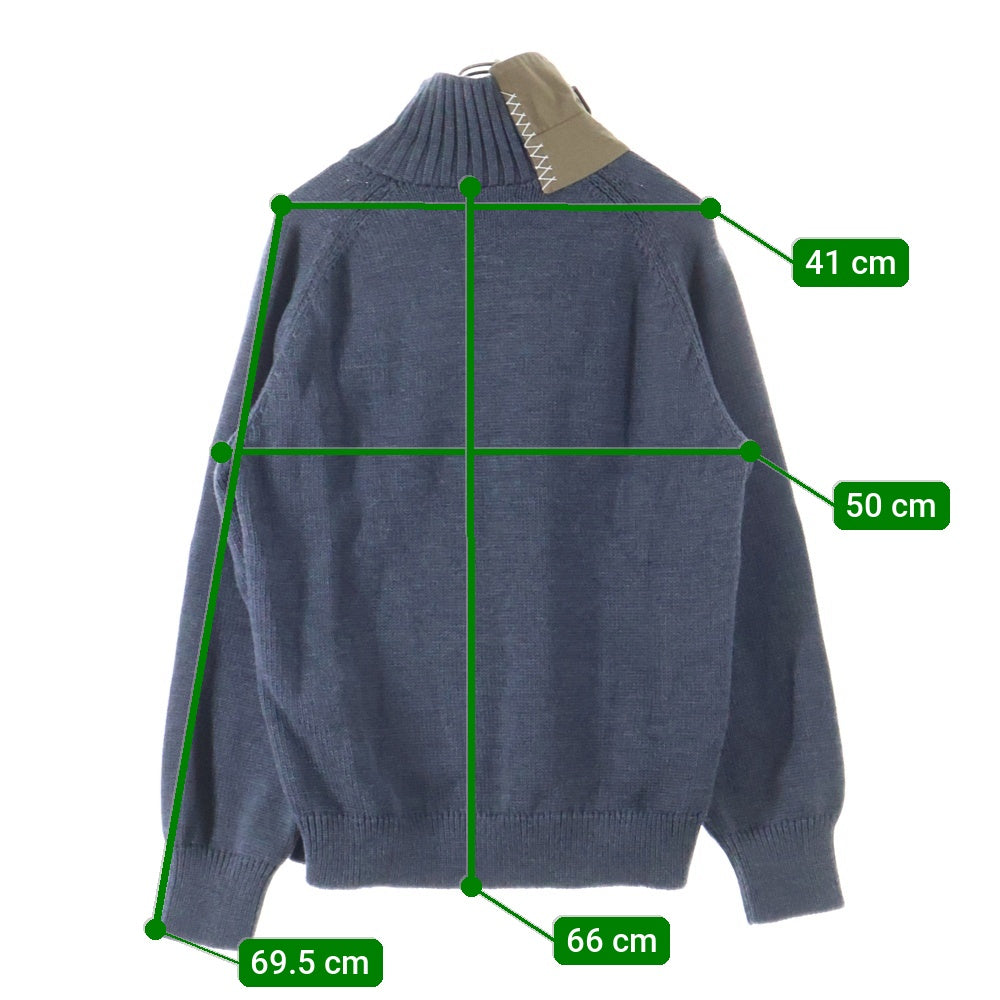 kolor(カラー) 21AW DOCKING KNIT ドッキングデザイン ウールニット セーター グレー 21WCM‐N01301