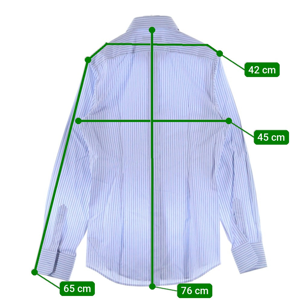 DOLCE & GABBANA(ドルチェアンドガッバーナ) GOLDライン ストライプ柄 長袖ドレスシャツ ブルー G5BN6T FR5SJ