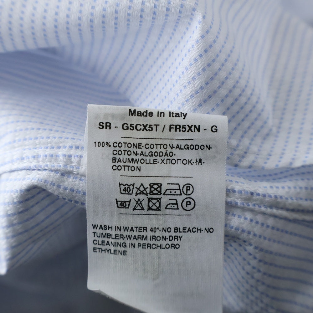 DOLCE & GABBANA(ドルチェアンドガッバーナ) GOLDライン ストライプ柄 長袖ドレスシャツ ブルー G5CX5T FR5XN