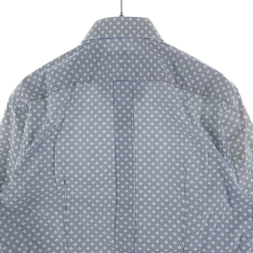 DOLCE & GABBANA(ドルチェアンドガッバーナ) GOLDライン 総柄 長袖ボタンダウンシャツ ホワイト/ブラック G5EB3T FS52F